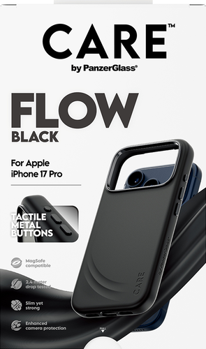 CARE by Panzerglass Feature FLOW Case w. Magsafe - Zwart - iPhone 17 Pro
