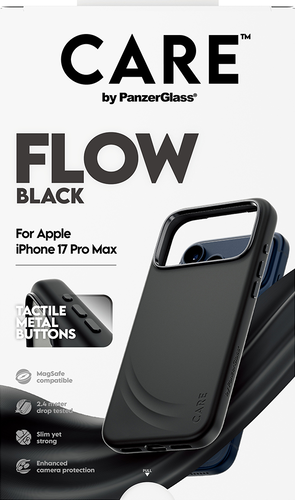 CARE by Panzerglass Feature FLOW Case w. Magsafe - Zwart - iPhone 17 Pro Max