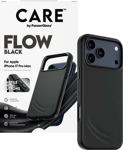 CARE by Panzerglass Feature FLOW Case w. Magsafe - Zwart - iPhone 17 Pro Max