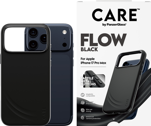 CARE by Panzerglass Feature FLOW Case w. Magsafe - Zwart - iPhone 17 Pro Max