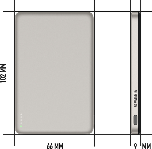 Valenta Powerbank MagSafe Ultra Slim 5.000 mAh - Natural