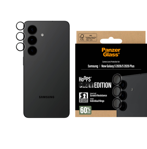PanzerGlass Hoops Camera Lens Protector - Transparant - Samsung Galaxy S26/S26+