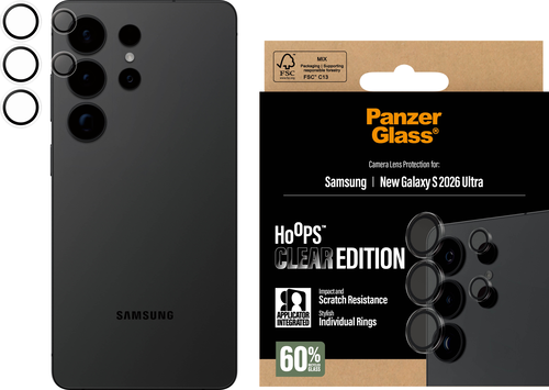 PanzerGlass Hoops Camera Lens Protector - Transparant - Samsung Galaxy S26 Ultra
