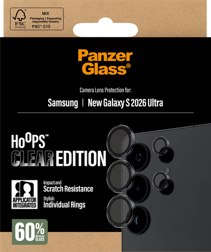 PanzerGlass Hoops Camera Lens Protector - Transparant - Samsung Galaxy S26 Ultra