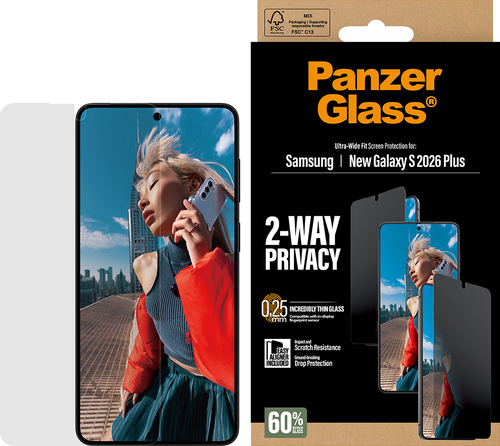 PanzerGlass 2-Way Privacy Screen Protector - Clear - Samsung Galaxy S26+