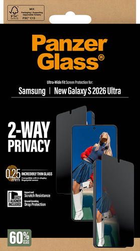 PanzerGlass 2-Way Privacy Screen Protector - Clear - Samsung Galaxy S26 Ultra