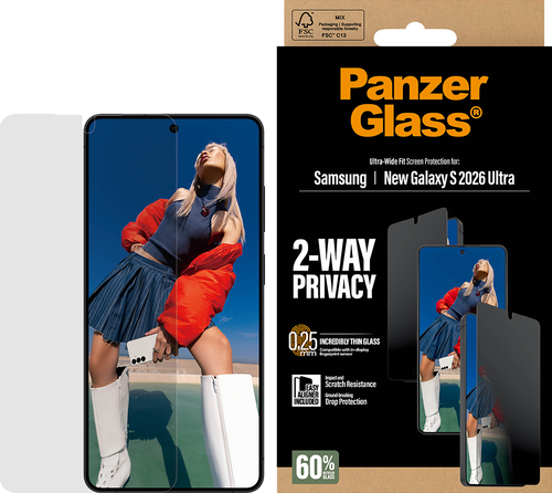 PanzerGlass 2-Way Privacy Screen Protector - Clear - Samsung Galaxy S26 Ultra