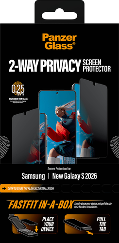 PanzerGlass Privacy Screen Protector FF in-a-box - Clear - Samsung Galaxy S26