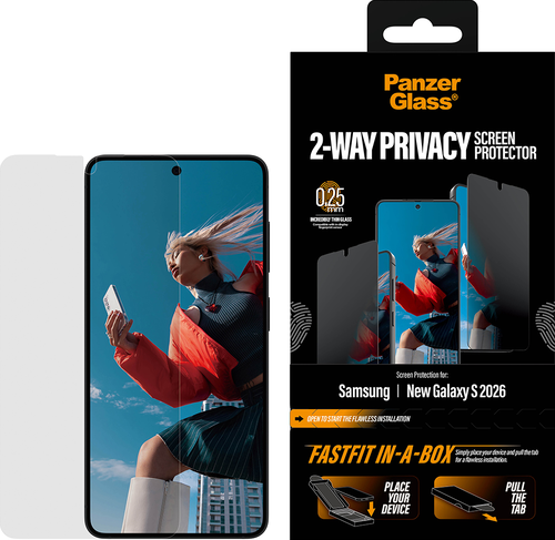 PanzerGlass Privacy Screen Protector FF in-a-box - Clear - Samsung Galaxy S26