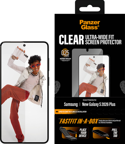 PanzerGlass Screen Protector UWF Fastfit in-a-box - Clear - Samsung Galaxy S26+