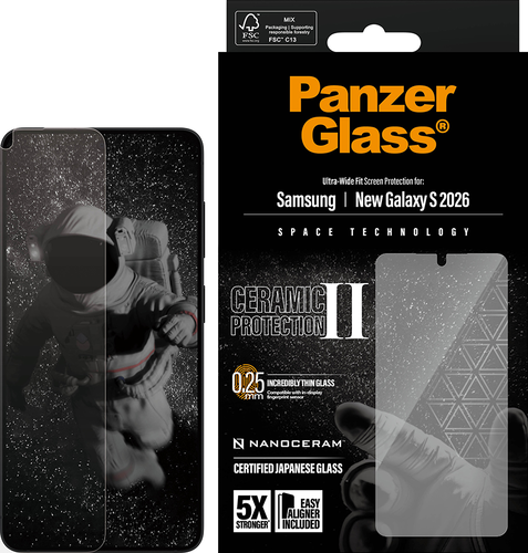 PanzerGlass Ceramic Screen Protector UWF - Clear - Samsung Galaxy S26