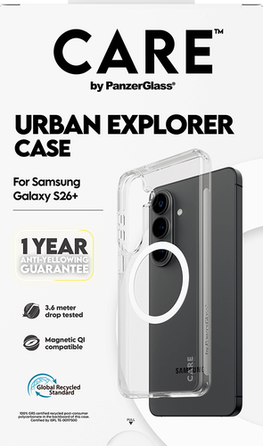 CARE by Panzerglass Urban Explorer Case w. blanc Qi -Clear- Samsung Galaxy S26+