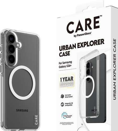 CARE by Panzerglass Urban Explorer Case w. blanc Qi -Clear- Samsung Galaxy S26+