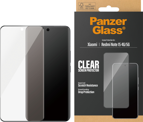 PanzerGlass Screen Protector Ultra-Wide Fit - Clear - Xiaomi Redmi Note 15 4G/5G