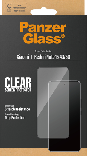 PanzerGlass Screen Protector Ultra-Wide Fit - Clear - Xiaomi Redmi Note 15 4G/5G