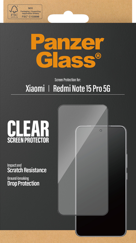 PanzerGlass Screen Protector Ultra-Wide Fit - Clear - Xiaomi Redmi Note 15 Pro
