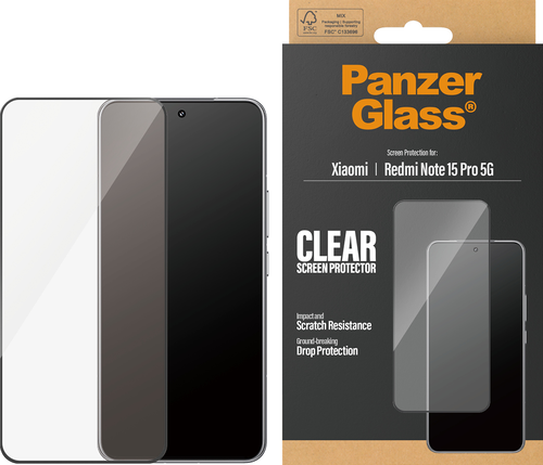 PanzerGlass Screen Protector Ultra-Wide Fit - Clear - Xiaomi Redmi Note 15 Pro