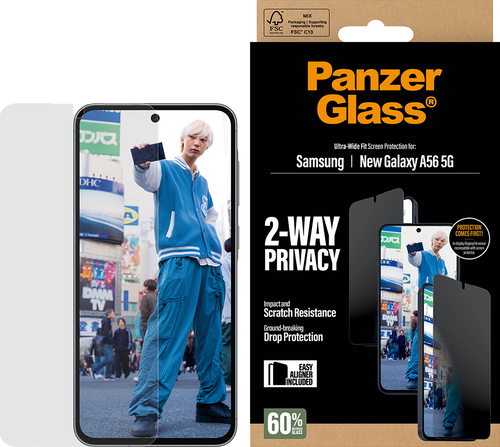 PanzerGlass Privacy Screen Protector UWF - Clear - Samsung Galaxy A57 5G