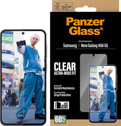 PanzerGlass Screen Protector Ultra-Wide Fit - Clear - Samsung Galaxy A57 5G