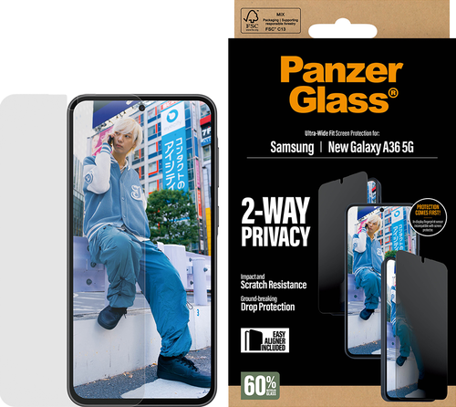 PanzerGlass Privacy Screen Protector UWF - Clear - Samsung Galaxy A37 5G
