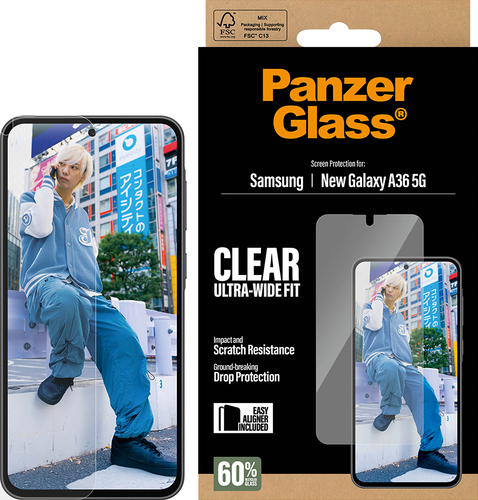 PanzerGlass Screen Protector Ultra-Wide Fit - Clear - Samsung Galaxy A37 5G