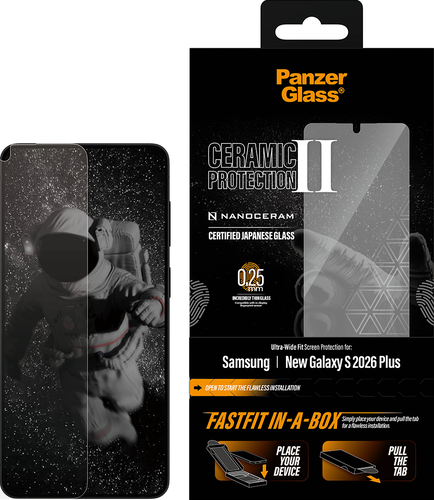 PanzerGlass Ceramic ScreenPro UWF Fastfit in-a-box - Clear - Samsung Galaxy S26+