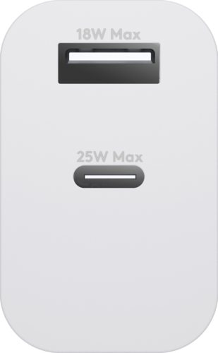 Dbramante re-charge - EU Thuislader - USB-C 25W+USB-A 18W - Wit