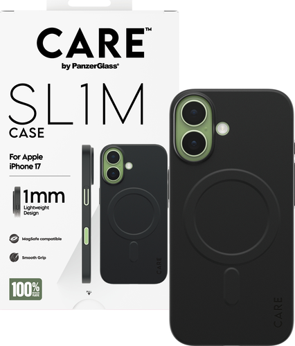 CARE by Panzerglass SL1M Case w. Magsafe - Black - iPhone 17