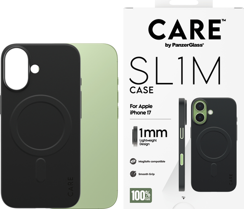 CARE by Panzerglass SL1M Case w. Magsafe - Black - iPhone 17