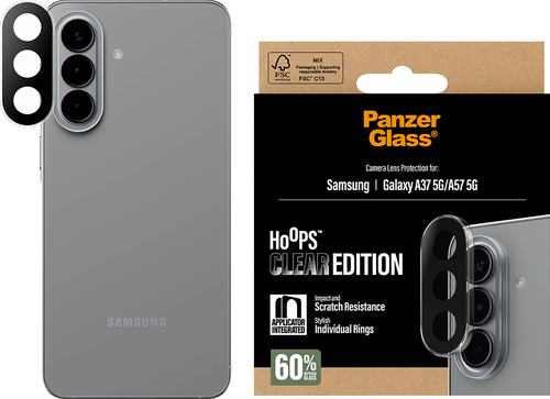 PanzerGlass Hoops Camera Lens Protector - Transparent - Samsung Galaxy A37/A57