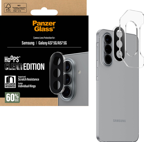 PanzerGlass Hoops Camera Lens Protector - Transparent - Samsung Galaxy A37/A57