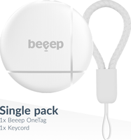 Beeep OneTag Apple Find My & Android Tracker & Keychain - 1 pack - White