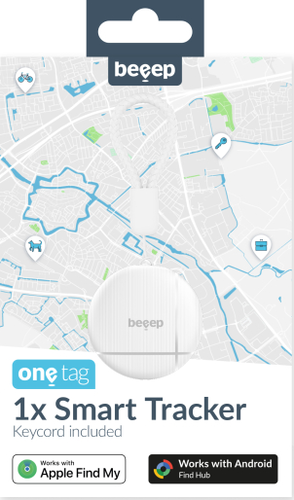 Beeep OneTag Apple Find My & Android Tracker & Keychain - 1 pack - White