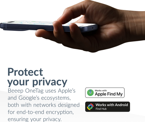 Beeep OneTag Apple Find My & Android Tracker & Keychain - 1 pack - White