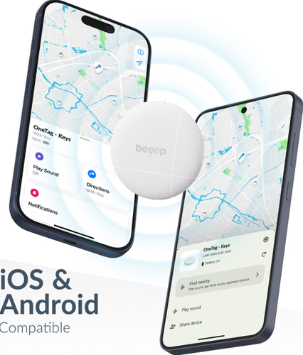 Beeep OneTag Apple Find My & Android Tracker & Keychain - 1 pack - White