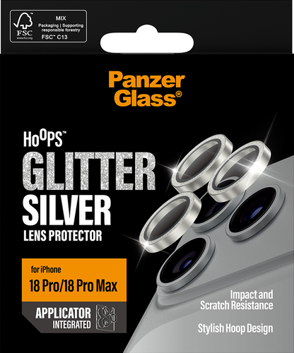 PanzerGlass Hoops Lens Protector - Glitter Silver - iPhone 18 Pro/18 Pro Max