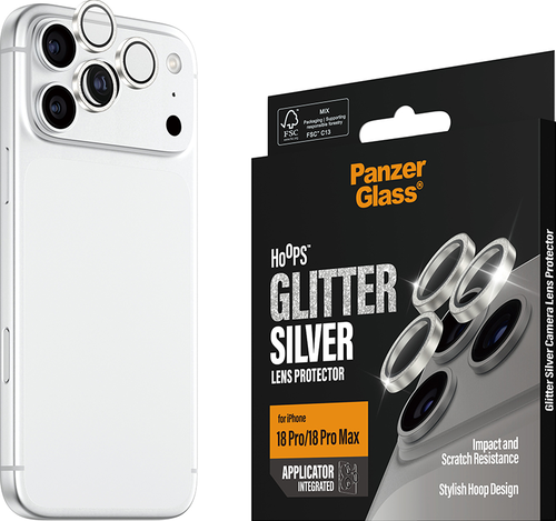 PanzerGlass Hoops Lens Protector - Glitter Silver - iPhone 18 Pro/18 Pro Max