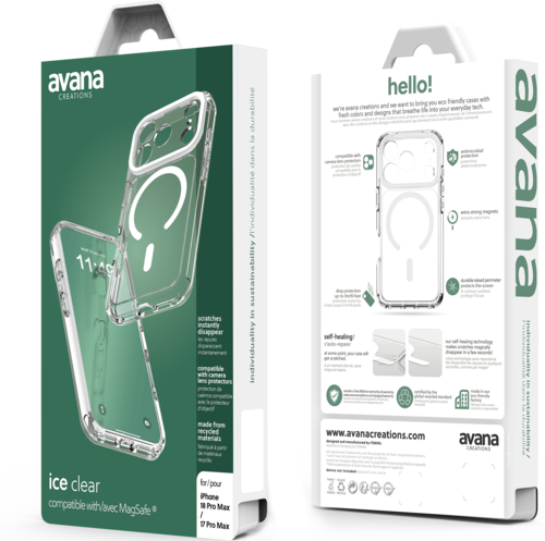 AVANA backcover Ice with Magsafe - Clear - pour iPhone 17 Pro Max/18 Pro Max
