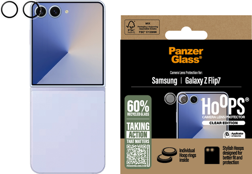 PanzerGlass Hoops Camera Lens Protector - Clear - Samsung Galaxy Z Flip8/Flip7