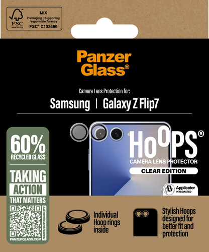 PanzerGlass Hoops Camera Lens Protector - Clear - Samsung Galaxy Z Flip8/Flip7