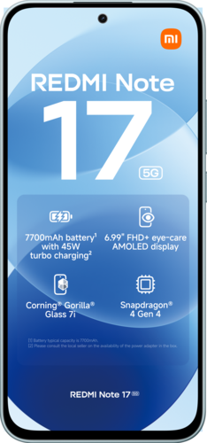 Redmi Note 17 5G - 6GB/128GB - Sky Teal
