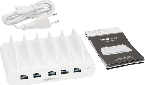 Musthavz - 5 x USB-C and 5 x USB-A Family Charging Station 150W - Wit