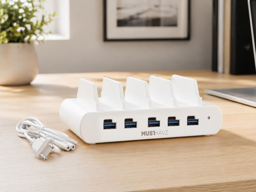 Musthavz - 5 x USB-C and 5 x USB-A Family Charging Station 150W - Wit