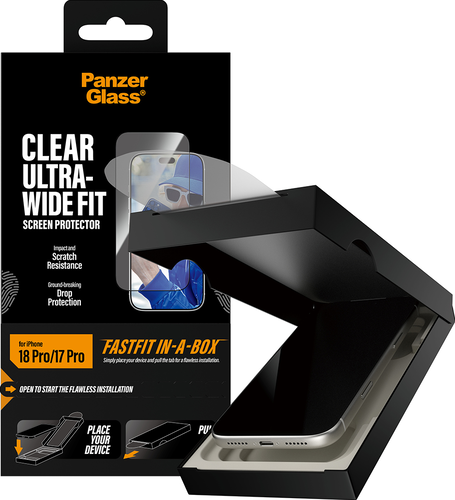 PanzerGlass Screen Protector UWF Fastfit in-a-box - Clear - iPhone 18 Pro/17 Pro