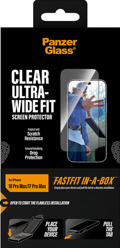 PanzerGlass ScreenPro UWF Fastfit in-box - Clear - iPhone 18 Pro Max/17 Pro Max