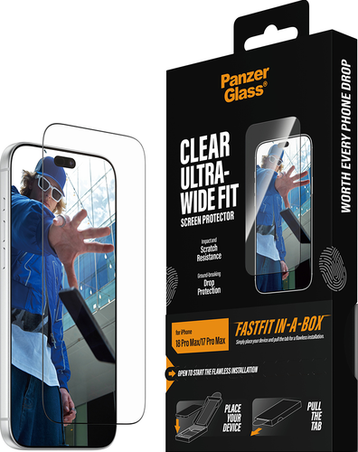 PanzerGlass ScreenPro UWF Fastfit in-box - Clear - iPhone 18 Pro Max/17 Pro Max