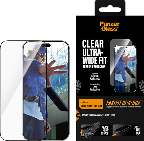 PanzerGlass ScreenPro UWF Fastfit in-box - Clear - iPhone 18 Pro Max/17 Pro Max