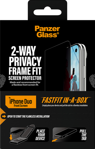 PanzerGlass Privacy Sub Screen Pro UWF Fastfit in-a-box - Clear - iPhone Duo