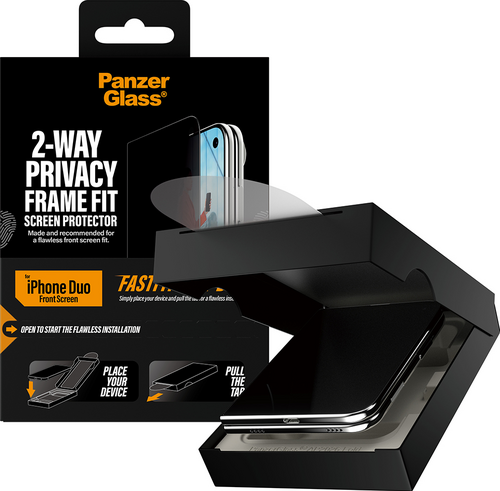 PanzerGlass Privacy Sub Screen Pro UWF Fastfit in-a-box - Clear - iPhone Duo
