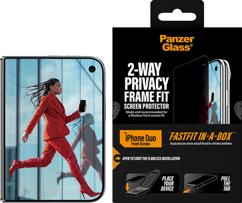 PanzerGlass Privacy Sub Screen Pro UWF Fastfit in-a-box - Clear - iPhone Duo